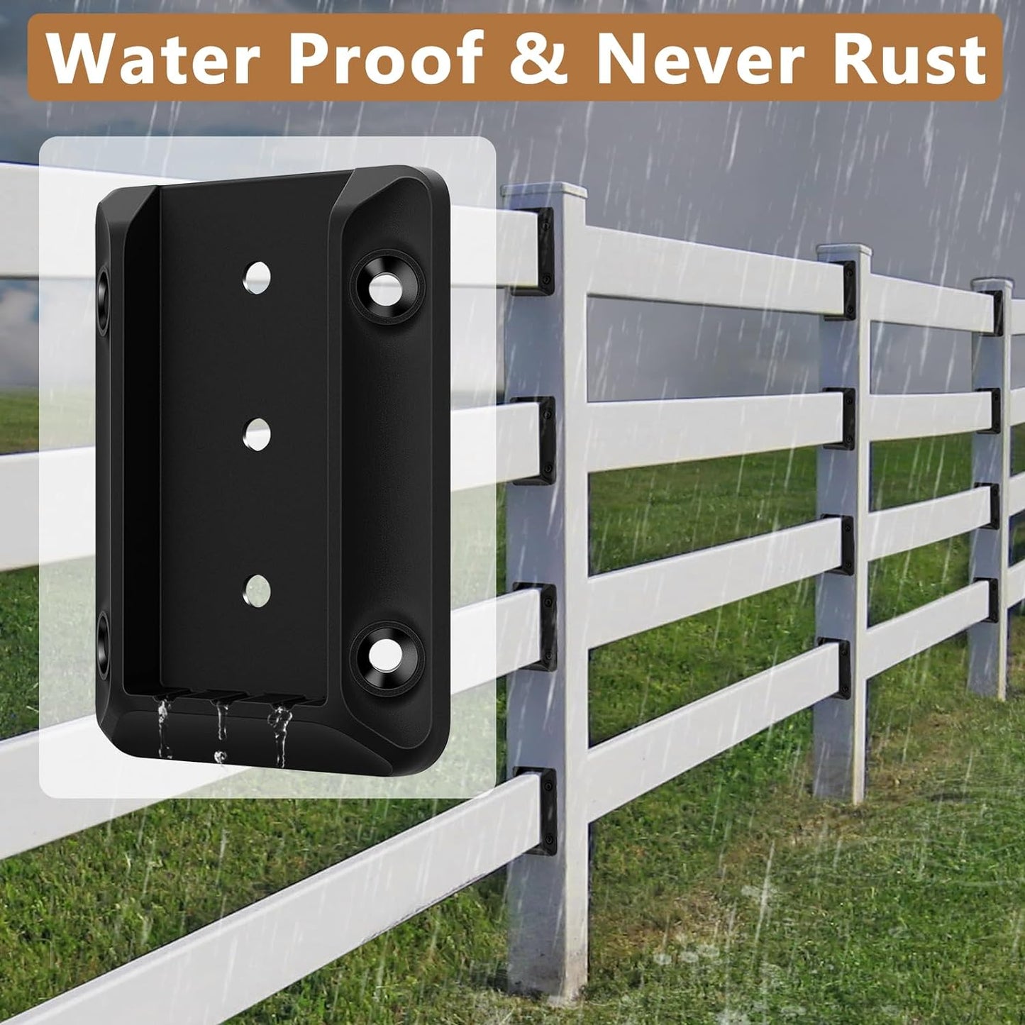 Steel DN Mate Deck Railing Bracket Connectors for 2x4 (Actual 1.5”x3.5”) Wood Deck Railing Post to Handrail, Stair Railing Connectors with Coated Wood Screws,Drill Bit, Fence Railing Brackets