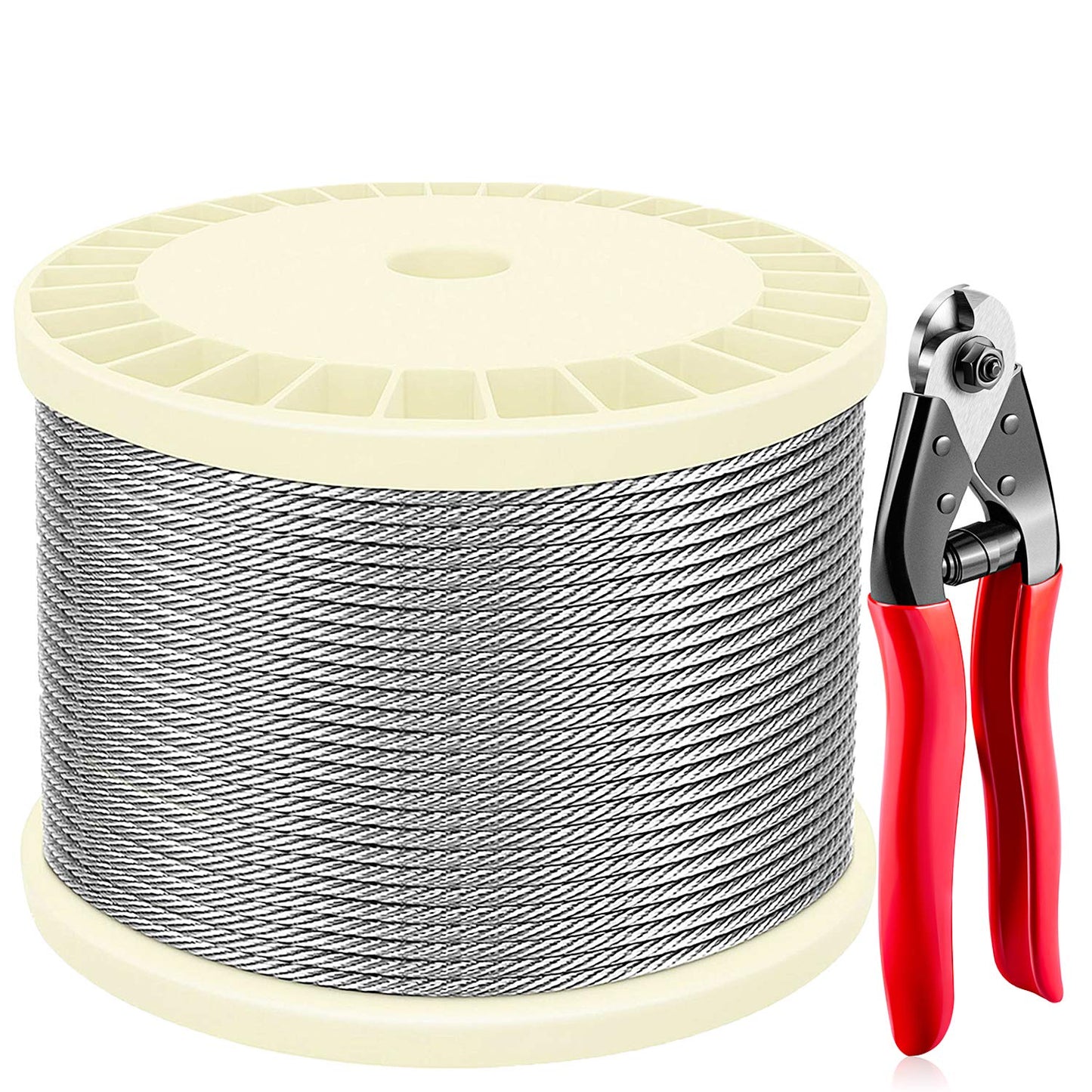 Steel DN Mate 1/8 Stainless Steel Cable for Steel Cable Railing Kit, T304 Stainless Steel Wire, 1800 lb Breaking Strength, 7x7 Strands Construction Cable Railing System, Wire Cable DS04