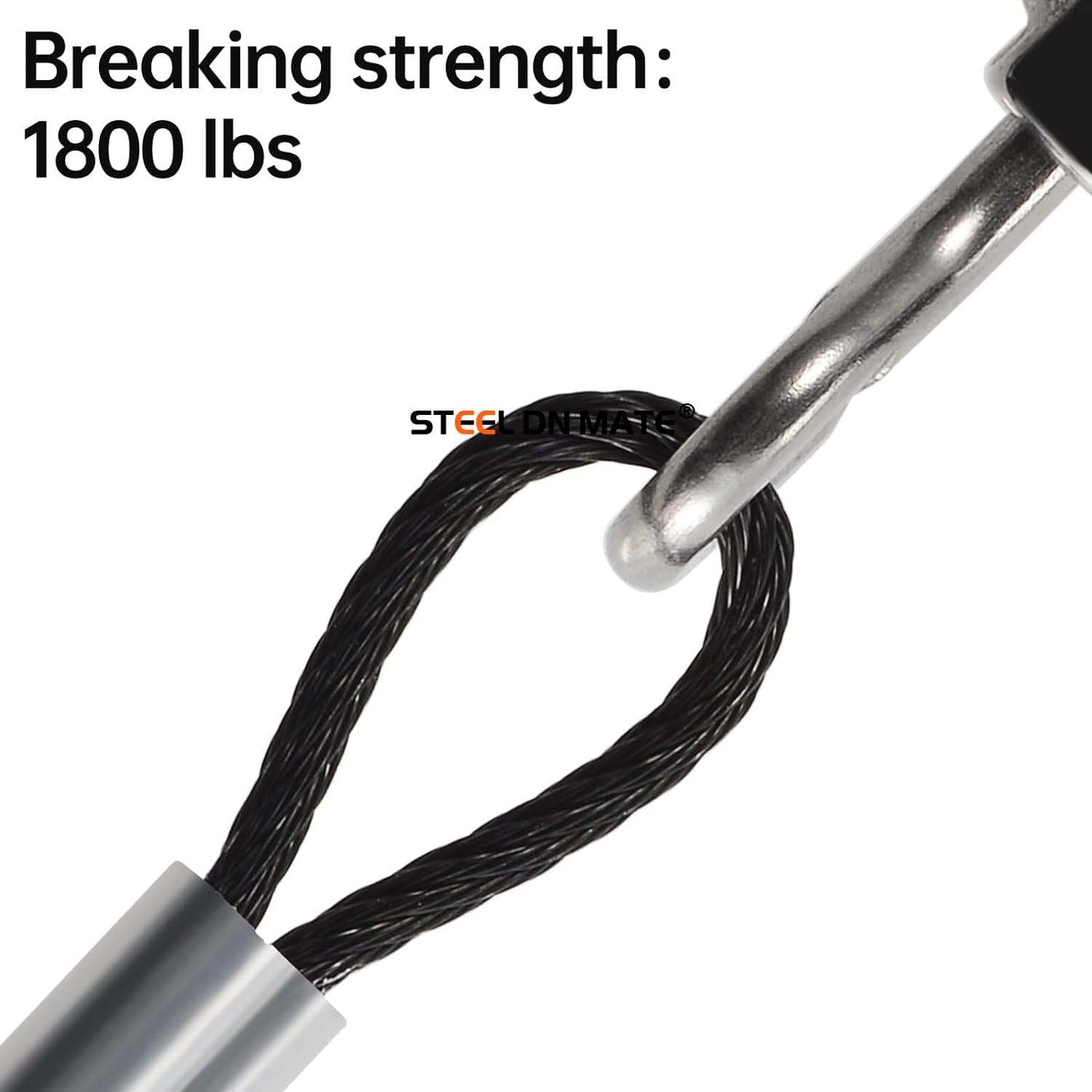 Steel DN Mate Black Wire Rope 1/8" T316 Marine Grade Stainless Steel Cable 7 × 7 Strands for Stair Fence Deck Cable Railing System, with Wire Cutter