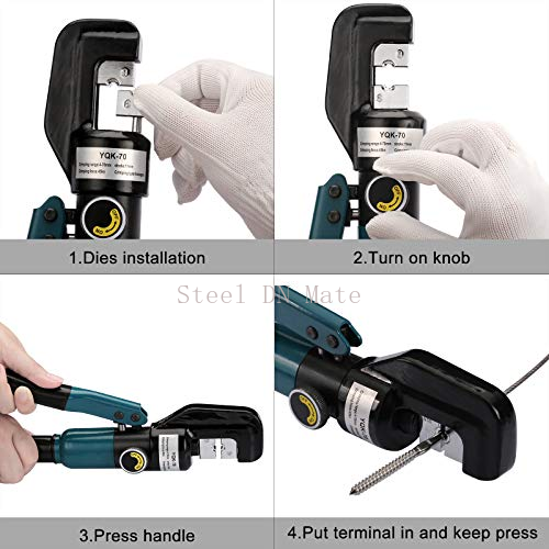 Steel DN Mate 120 Packs T316 Stainless Steel Left&Right Handed Thread Swage Lag Screws and Hydraulic Crimping Tool with Cable Cutter