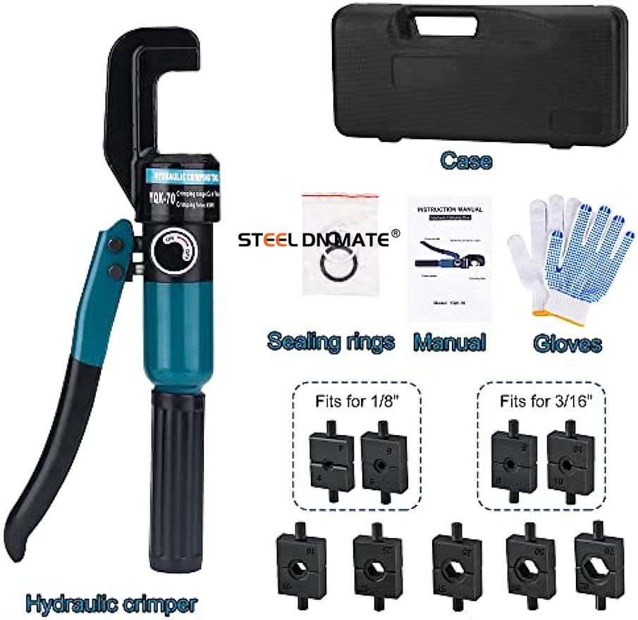 Steel DN Mate Upgrade Hydraulic Crimping Tool/Hydraulic Crimper with 9 Dies for Stainless Steel Cable Railing System, Cable Railing Hardware Hydraulic Crimping Tool DC03