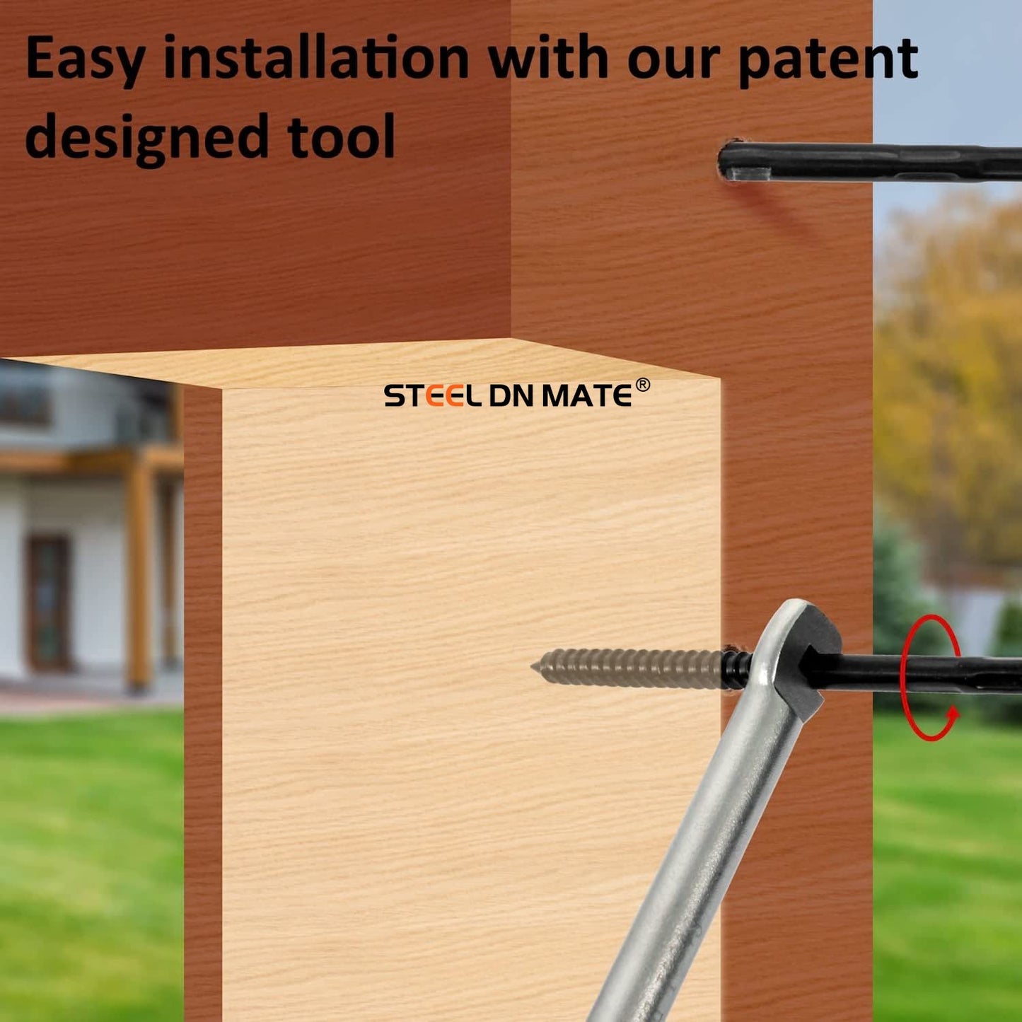 Steel DN Mate T316 Stainless Steel 70 Pack Black Left&Right Handed Thread Swage Lag Screws for Wood Post of 1/8" Cable Railing Kit, Stair Deck Railing Hardware, DIY Baluster Hardware, Wrench Included
