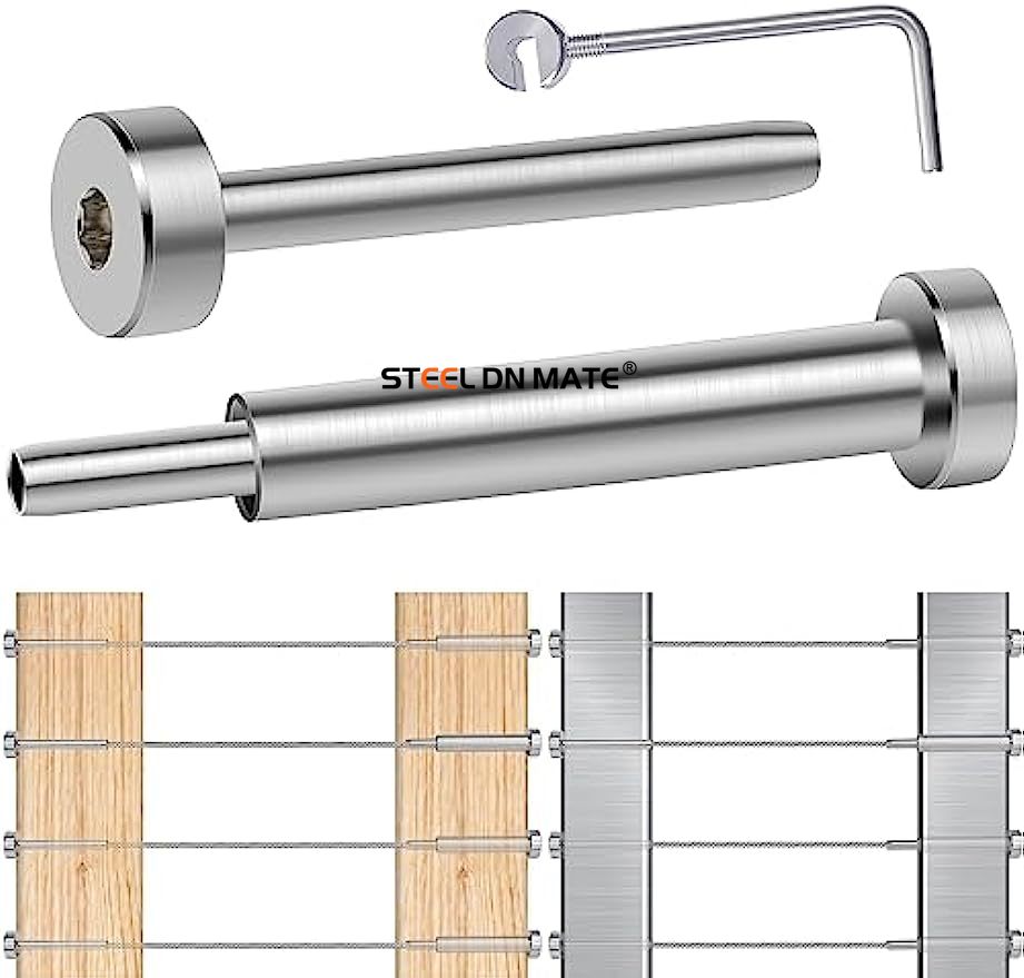 Steel DN Mate 1/8" Cable Railing kit Invisible, 20 Pairs Turnbuckle Kit T316 Stainless Steel Cable Railing Hardware, for Deck Stair Wood & Metal Post Cable Railing System DB20