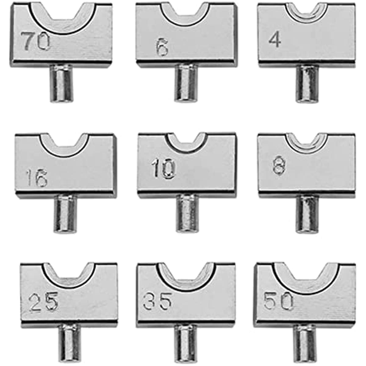 Steel DN Mate Hydraulic Crimper Replacement 9 Pairs Dies, Dies for 1/8",3/16" Cable Railing Hardware - Dies for Hydraulic Crimper Tool
