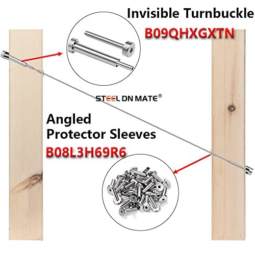 Steel DN Mate 30 Degree Angle Beveled Washer for 3/8" Cable Railing Kit/Hardware, T316 Stainless Steel Marine Grade Wood/Metal/Aluminum Posts, DIY Balustrade 30 PCS DX10