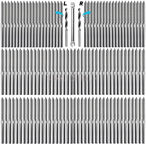 Steel DN Mate 120 Packs T316 Stainless Steel Left&Right Handed Thread Swage Lag Screws and Hydraulic Crimping Tool with Cable Cutter