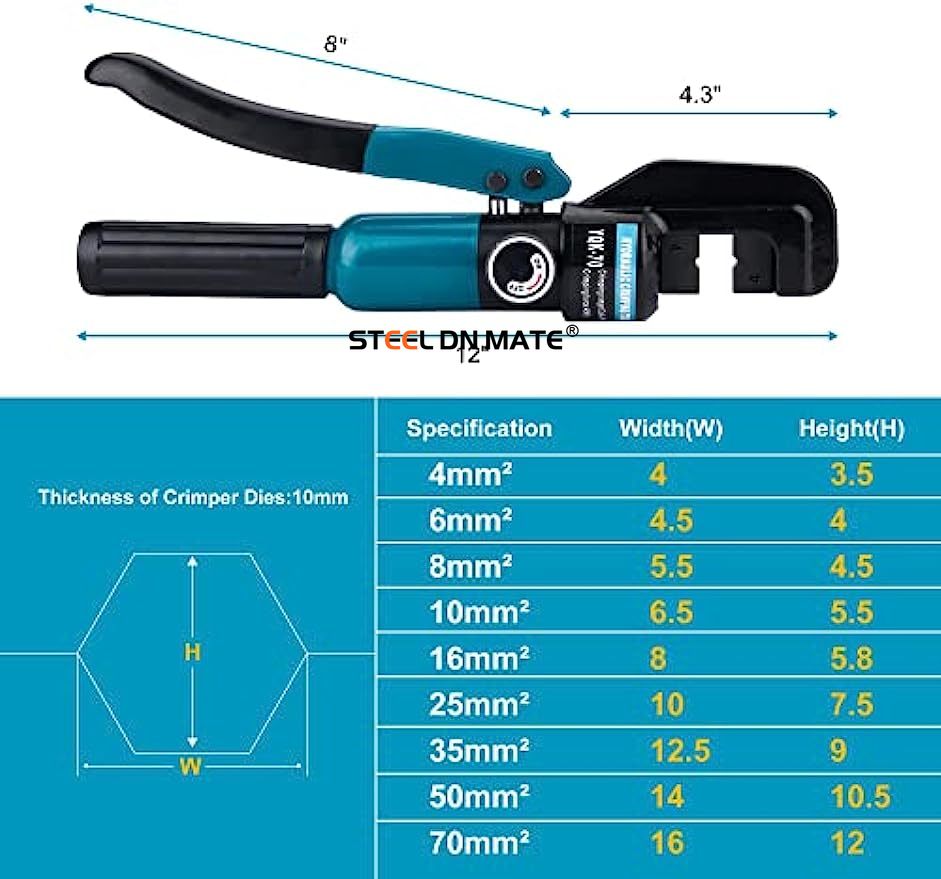 Steel DN Mate Upgrade Hydraulic Crimping Tool/Hydraulic Crimper with 9 Dies for Stainless Steel Cable Railing System, Cable Railing Hardware Hydraulic Crimping Tool DC03