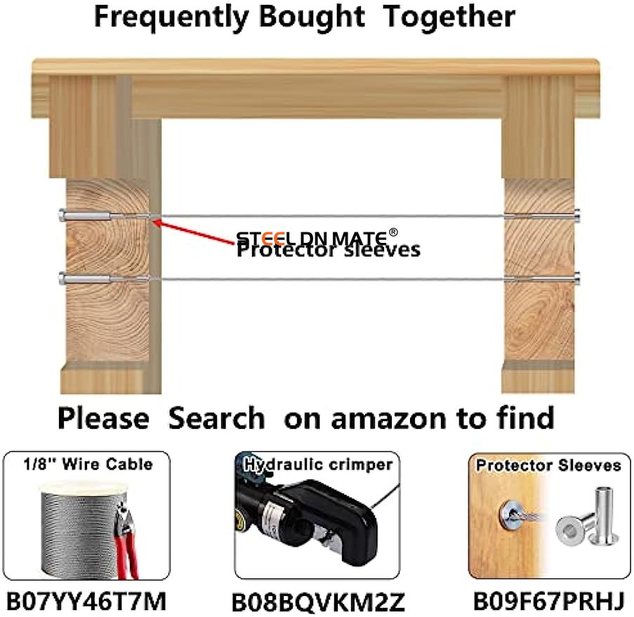 Steel DN Mate 1/8" Cable Railing kit Invisible, 20 Pairs Turnbuckle Kit T316 Stainless Steel Cable Railing Hardware, for Deck Stair Wood & Metal Post Cable Railing System DB20