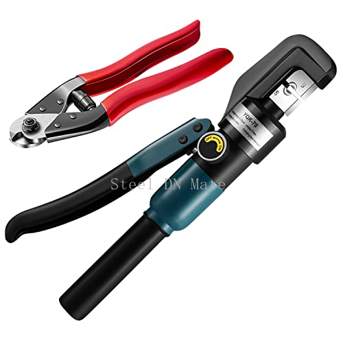 Steel DN Mate 120 Packs T316 Stainless Steel Left&Right Handed Thread Swage Lag Screws and Hydraulic Crimping Tool with Cable Cutter