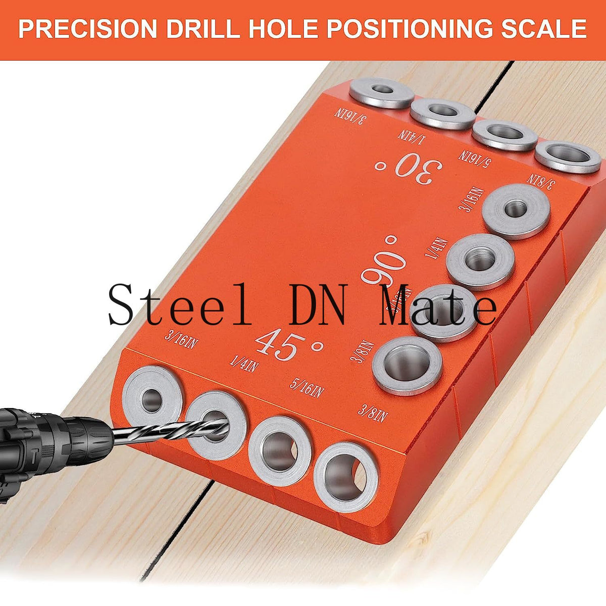 Steel DN Mate 30 45 90 Degree Angle 4 Sizes Drill Hole Guide Jig for